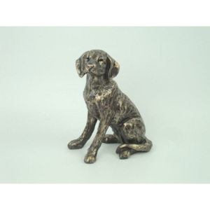 Bronzový sediaci pes