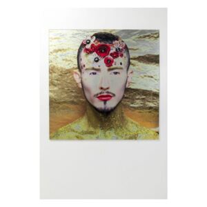KARE DESIGN Sklenený obraz Metallic Flower Man 120×120 cm