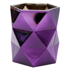KARE DESIGN Sada 6 ks - Stojan na čajovú sviečku Rhomb Purple 11 cm