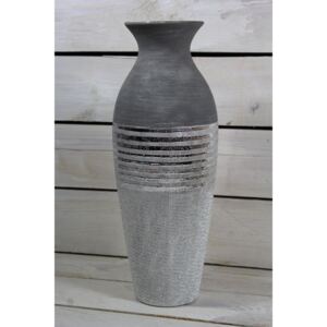 Keramická váza - sivo-strieborná (v. 35,5 cm) veľkosť