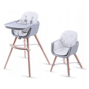 Estella dizajnová detská jedálenská stolička Pino 2v1 Farba: sivá