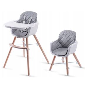 Estella dizajnová detská jedálenská stolička Pino 2v1 Farba: biela