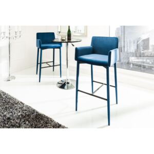 Dizajnová barová stolička Neapol, kráľovská modrá, zamat