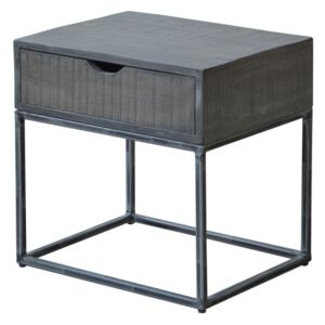 Dizajnový nočný stolík Thunder, 45 cm, sivá akácia