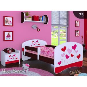 Detská posteľ bez šuplíku 160x80cm LOVE - gaštan wenge