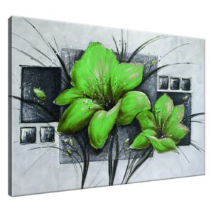 Ručne maľovaný obraz Nádherné zelené Vlčie maky 100x70cm RM2457A_1Z