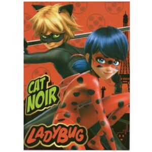 Setino · Detská fleecová deka Čarovná lienka a Čierny kocúr - Miraculous Ladybug & Cat Noir - 100 x 140 cm