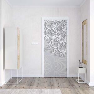 GLIX Fototapeta na dvere - 3D Ornamental Pattern White And Grey