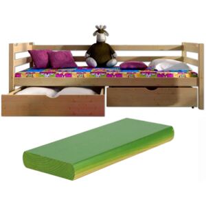 FA Oľga 7 180x80 detská posteľ Farba: Zelená (+30 Eur), Variant bariéra: S bariérou (+20 Eur), Variant rošt: Bez roštu (-10 Eur)