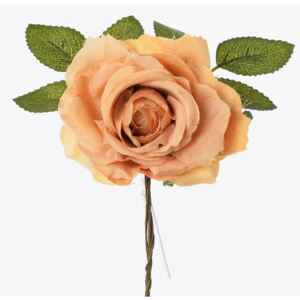Hlava ruža oranžová umlý kvet 19cm