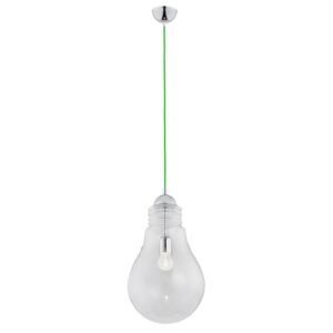 Závesná lampa Kannus sklo priehľadné kábel zelený