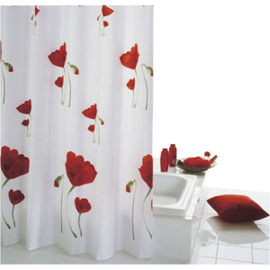 Mohn 47800 sprchový záves, 180x200cm, textil, červenobiely