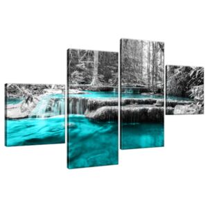 Obraz na plátne Modrý vodopád v džungli 160x90cm 2535A_4Q