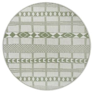 Hanse Home Collection koberce Kusový koberec Flatweave 104853 Green/Cream kruh - 160x160 (průměr) kruh cm
