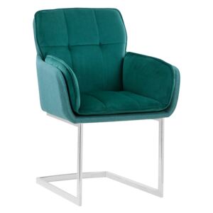 Jedálenská stolička, smaragdová Velvet látka/látka, CHIMENA