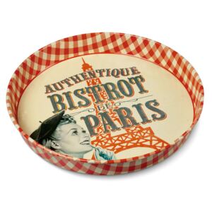 Natives Vintage Podnos okrúhly "Bistrot de Paris" 34x5 cm, plech, 211408