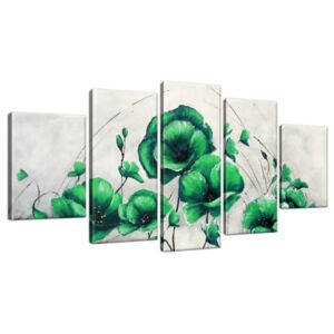Ručne maľovaný obraz Zelené Vlčie maky 150x70cm RM2451A_5B