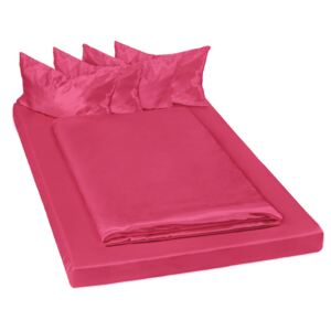 Tectake 401392 posteľné obliečky mikrosatén 200x150cm 6-dielne - červená, 235.00 cm x cm
