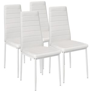 Tectake 401845 4 jídelní židle, syntetická kůže - bílá, 41.00 cm x 98.50 cm x 45.00 cm
