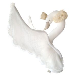Dekoratívna ľanová labuť- biela