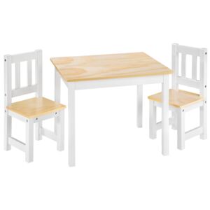 Tectake 402376 detská zostava alice dve stoličky a stôl - bílá