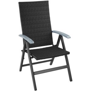 Tectake 403233 záhradné stoličky ratanová melbourne - černá