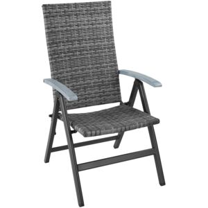 Tectake 403234 záhradné stoličky ratanová melbourne - šedá