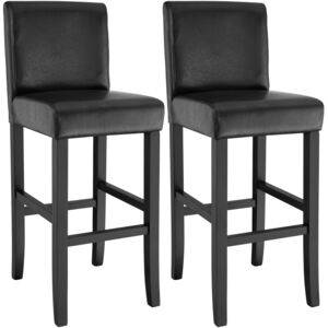 Tectake 403510 2 barové stoličky drevené - černá