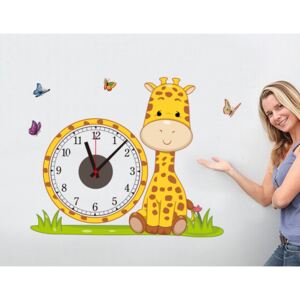 Veselá Stena Samolepiace detské hodiny Žirafa