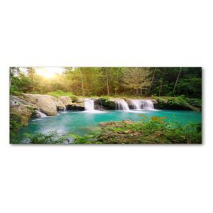 Foto obraz akrylový na stenu Vodopád v lese pl-oa-125x50-f-62884614