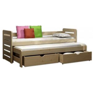 FA Detská posteľ Veronika 11 (200x90 cm) s prístelkou Farba: Prírodná, Variant bariéra: Bez bariéry