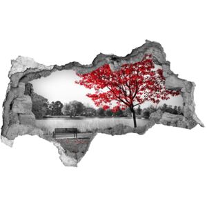 Nálepka fototapeta 3D výhľad Červený strom