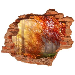 Diera 3D v stene nálepka Jesenné les