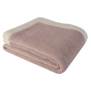 Ružová bavlnená deka Clen, 130 × 170 cm