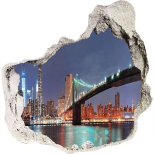 Fototapeta diera na stenu 3D Manhattan New York WallHole-75x75-piask-39113781