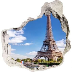 Fototapeta diera na stenu 3D Eiffelova veža Paríž WallHole-75x75-piask-59254074