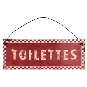Vintage tabuľka na dvere toalety "Toilettes", plech 20*7 cm (6Y2489)