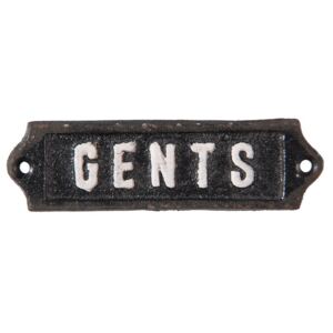 Vintage tabuľka na dvere páni "Gents", plech 15*3 cm (6Y2600)