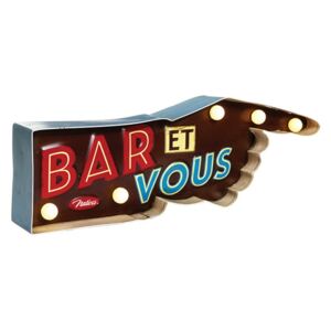 Svetelný nápis do baru "Bar et vous" 42 x 5 x H 14 cm, plech
