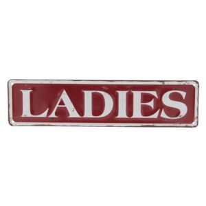 Vintage tabuľka na dvere dámy "Ladies", plech 40*10 cm (6Y2828)