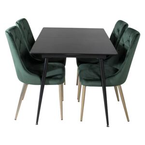 Silar Velvet Lyx stolová súprava čierna/zelená