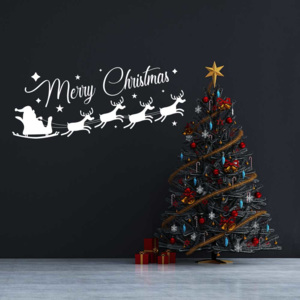 Merry Christmas Santa II. - samolepka na zeď Biela 50 x 20 cm