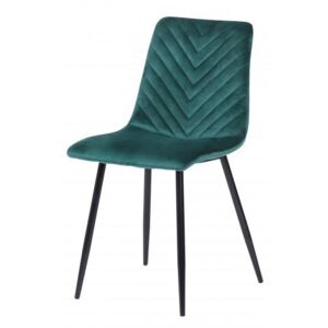 IIG - Dizajnová stolička AMAZONAS zamat, zelená s ozdobným prešívaním