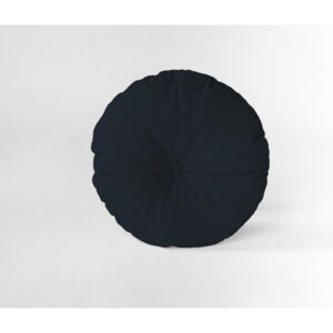 Okrúhly dekoratívny vankúš so zamatovým poťahom Velvet Atelier Blue Navy, Ø 45 cm