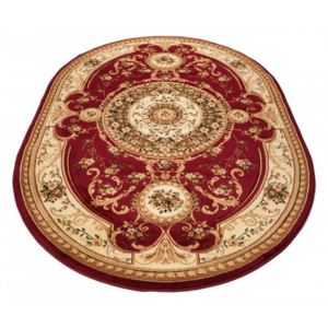 Kusový koberec klasický vzor 3 bordó ovál 160x220, Velikosti 160x220cm