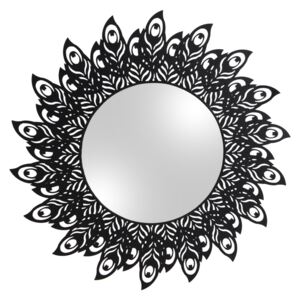 PRESENT TIME Zrkadlo s čiernym rámom Peacock Feathers