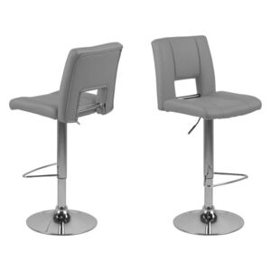 Dizajnová barová stolička Nerine, šedá a chrómová