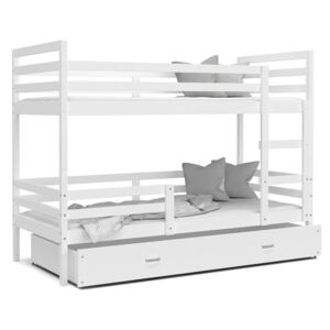 Detská poschodová posteľ so zásuvkou JACKIE - 160x80 cm - biela