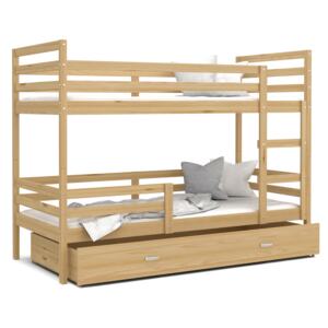 Detská poschodová posteľ so zásuvkou JACKIE - 160x80 cm - borovica