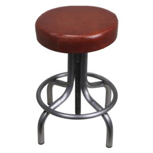 Hnedá stolička z kovu s koženým poťahom HSM collection Revolving